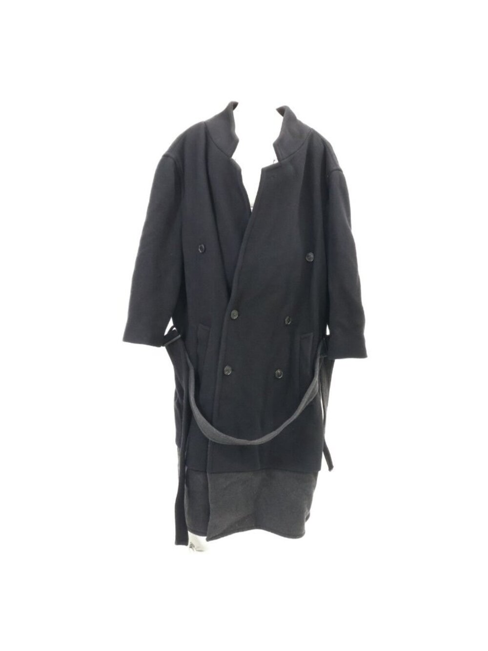 Balenciaga Back Hole Design Flat Ground Belted Maxi Jacket
